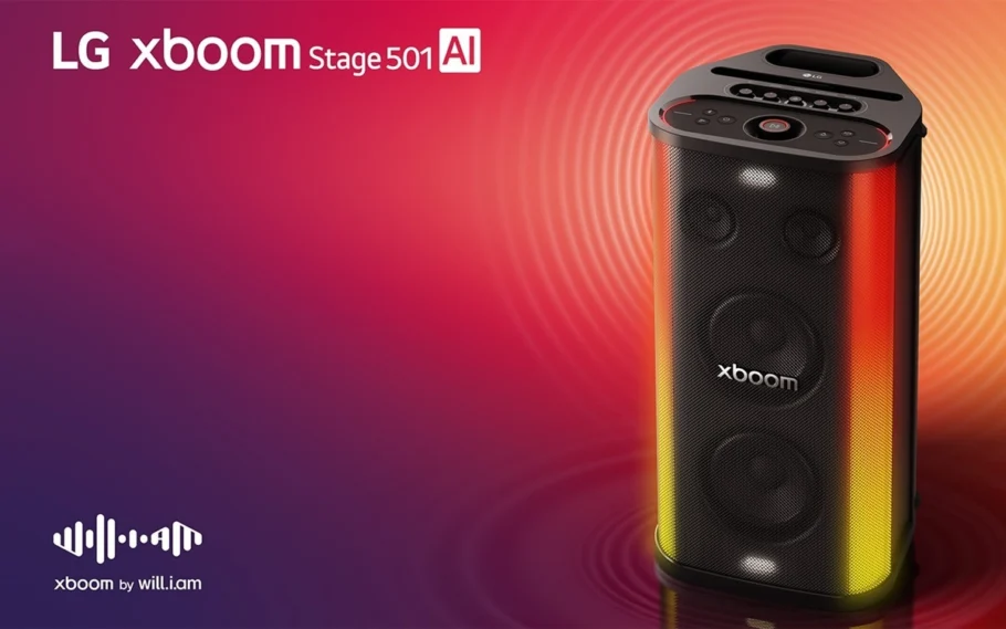 LG xboom Stage 501 mira festas com IA e drivers premium